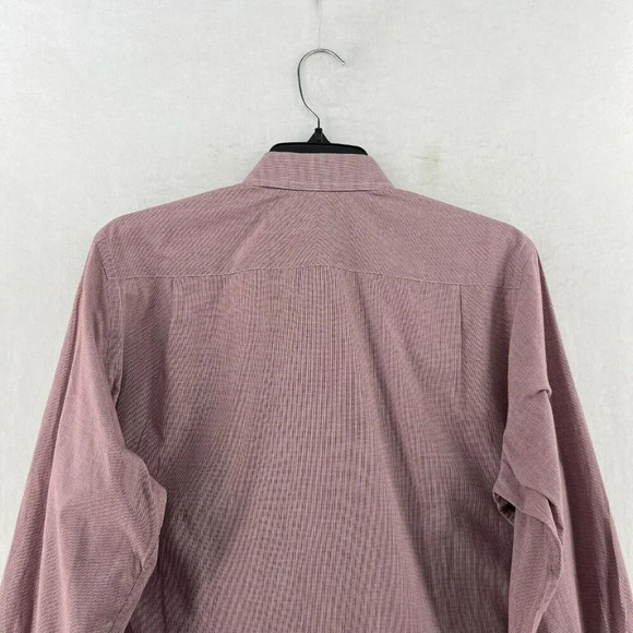 Trumaker Bobby Button Up Shirt Men Sz XL Red Micro Houndstooth Bobby Long Sleeve - Picture 8 of 13